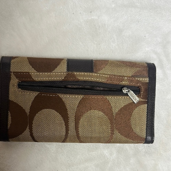 Coach Brown and Black Signature Wallet - Picture 3 of 11